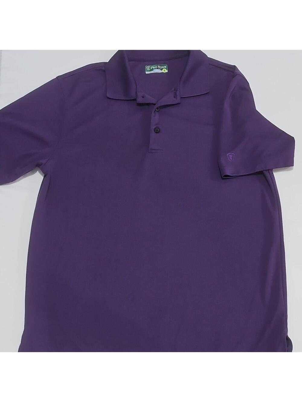 Pro Tour Cool Play Men's Purple Lightweight Golf Polo Short Sleeve Size L 0127